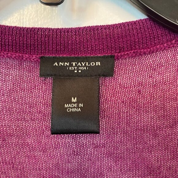 Ann Taylor Purple Long Sleeve Cardigan - Picture 3 of 10